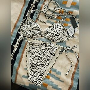 Kendall & Kylie Black and White Polka Dot Bikini